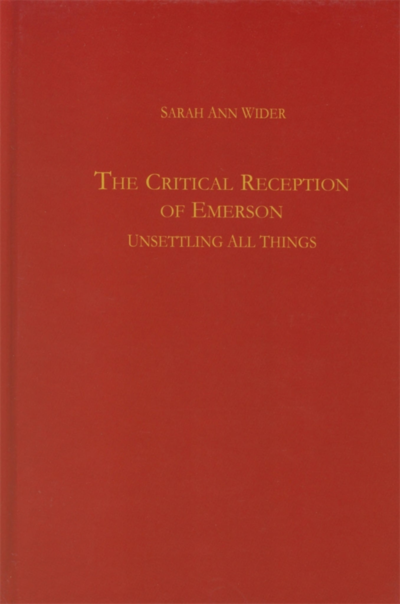 Cover image for The Critical Reception of Emerson ISBN 9781571131669